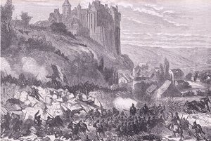 Defensa de Chateaudun, Historia de la guerra entre Francia y Alemania de Cassell, publicada por Cassell and Company Limited, c.1890