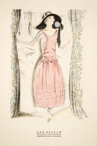 Der Besuch", Vestido de té de Gunther, de Styl, pub.1922 (impresión pochoir)