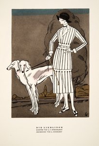 Die Lieblinge", anuncio de moda de A C Steinhardt, de Styl, pub.1922 (impresión en pochoir).