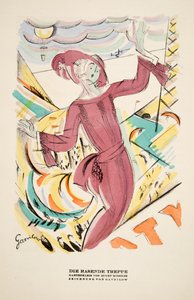 "Die Rasende Treppe", anuncio de un vestido de Eugen Mossner, de Styl, pub.1922 (impresión en pochoir) de German School