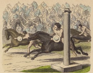 Exhibición de equitación en la Antigua Grecia