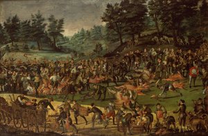 Duque de Wurttemberg, su esposa Dorothea von Baden y cortesanos celebrando después de la caza de German School