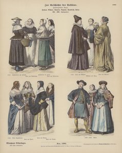 Trajes holandeses, bohemios, españoles, ingleses, franceses y polacos de German School