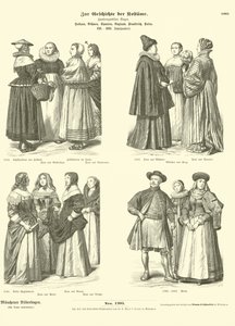 Trajes holandeses, bohemios, españoles, ingleses, franceses y polacos, siglos XVI - XVII de German School