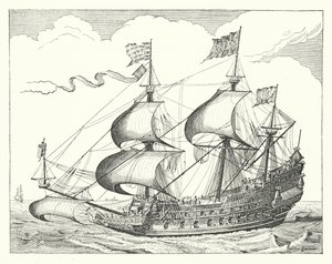 Buque de guerra holandés del siglo XVII de German School
