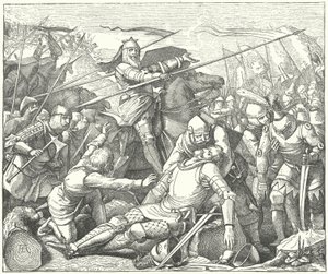 Eberhard II, Conde de Wurtemberg, en la Batalla de Döffingen de German School