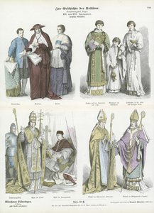 Trajes eclesiásticos, siglos XVI y XVII de German School