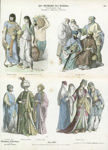 Trajes egipcios, moros y turcos