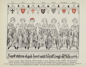 Elección de Enrique VII de Luxemburgo como Emperador del Sacro Imperio Romano, Frankfurt, 27 de noviembre de 1308 de German School