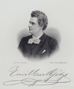 Emil Goetze, cantante de ópera alemán (grabado) de German School