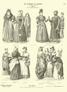 Trajes ingleses, siglos XVI y XVII de German School