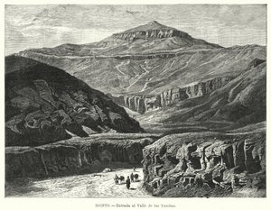 Entrada al Valle de los Reyes, Egipto (litografía) de German School