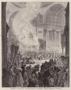 Servicio vespertino en la Catedral de Kazán, San Petersburgo, Rusia, en Navidad de German School