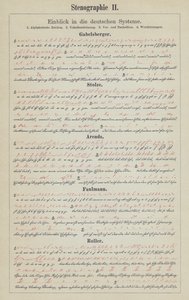 Ejemplos de sistemas de taquigrafía alemana de German School