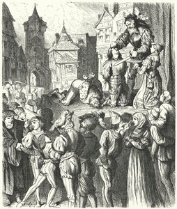 Escena de la ejecución de Tito Andrónico (grabado) de German School