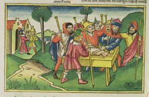 Éxodo 12 La primera Pascua, de la Biblia de Núremberg (Biblia Sacra Germanaica)