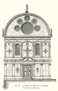 Fachada de la Iglesia de Santa Maria dei Miracoli, diseñada por Pietro Lombardo, Venecia, Italia de German School