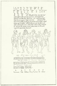 Facsímil de una página de De Temporibus (Sobre el Tiempo) del Venerable Beda (grabado) de German School