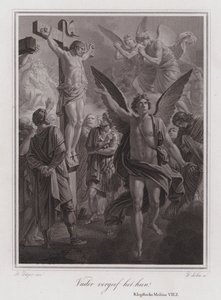 ¡Padre, perdónalos! Cristo en la Cruz (grabado) de German School