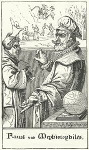 Fausto y Mefistófeles (grabado) de German School