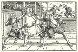 Escena de esgrima de German School