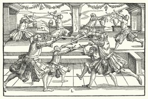 Escena de esgrima de German School