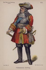 Mariscal de campo Doerffling, de El Príncipe de Homburg de Heinrich von Kleist (litografía a color) de German School