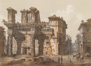Foro de Nerva, Roma (litografía en color)