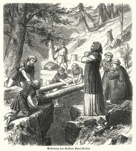 Fundación de la Abadía de San Gall, Suiza, siglo VIII de German School
