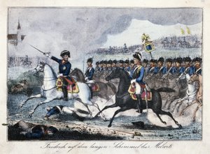 Federico en su caballo blanco cerca de Molwitz