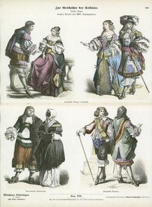 Trajes franceses y holandeses, principios del siglo XVII de German School