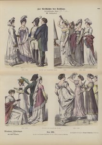 Trajes franceses y alemanes, principios del siglo XIX de German School