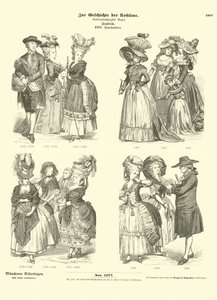 Trajes franceses, siglo XVIII de German School