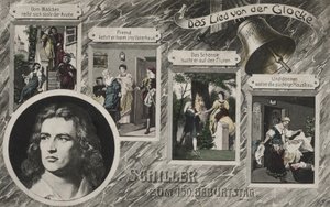 Friedrich Schiller (litografía en color) de German School