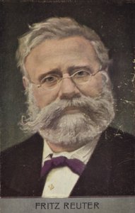 Fritz Reuter (1810-1874), novelista alemán (litografía en color)