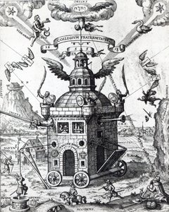 Frontispicio de Collegium Fama Fraternitatis por Theophilus Schweighardt, 1618 de German School