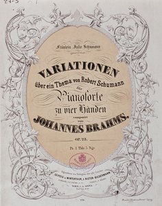 Portada de "Variaciones sobre un tema de Robert Schumann" (Op. 23) por Johannes Brahms