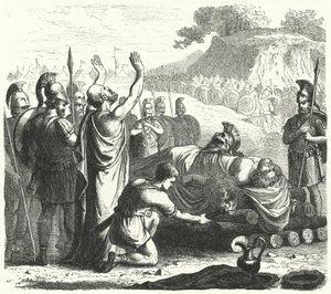 Ceremonia funeraria después de la Batalla de Coronea, 394 a.C. de German School
