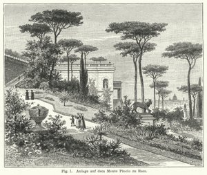 Diseño de jardín: Monte Pincio, Roma, Italia