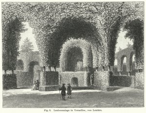 Diseño de jardín: cenadores en los jardines de Versalles, Francia, diseñados por André le Nôtre en el siglo XVII de German School