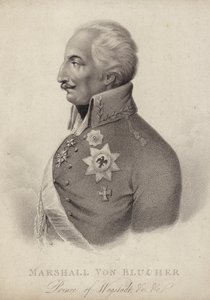 Gebhard von Blücher, Mariscal de Campo prusiano (grabado) de German School
