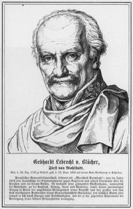 Gebhardt Lebrecht von Blücher, Príncipe de Wahlstadt (grabado) de German School