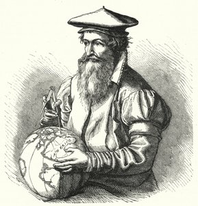 Gerardus Mercator, geógrafo y cartógrafo flamenco (grabado) de German School
