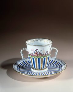 Arte alemán: Jarra con trembleuse decorada en porcelana de Meissen de German School