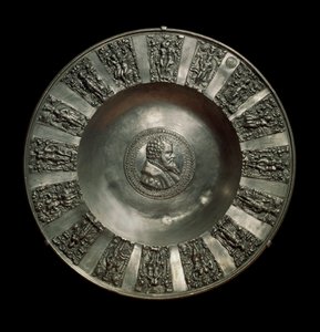 Arte alemán: plato sajón de estaño alrededor de 1560 de German School