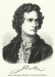 Autor alemán Johann Wolfgang Goethe (1749-1832) en su juventud de German School