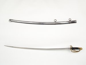 Espada de caballería alemana y vaina, Artillería del Estado Libre de Orange, Sudáfrica de German School