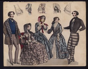 Placa de moda alemana, mediados del siglo XIX de German School