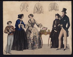 Placa de moda alemana, mediados del siglo XIX de German School