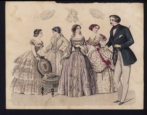 Placa de moda alemana, mediados del siglo XIX de German School